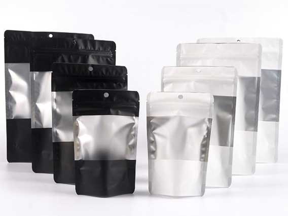 鍍鋁陰陽自立袋啞光半透明零食花茶自封袋糖果密封鋁箔袋